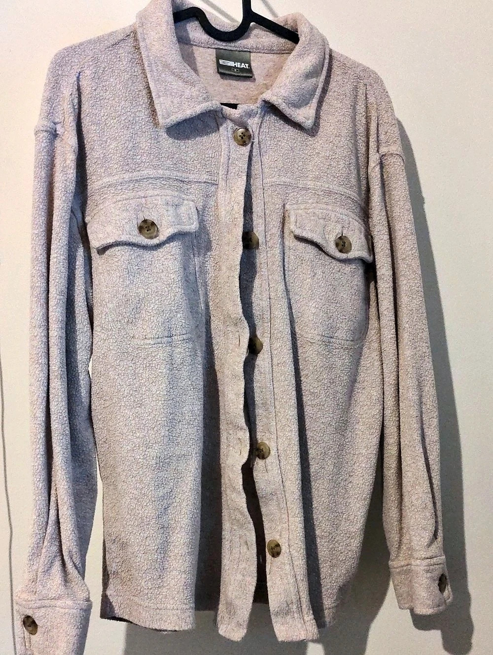 32 Degrees Womens Cream Small Cozy Shirt Jacket